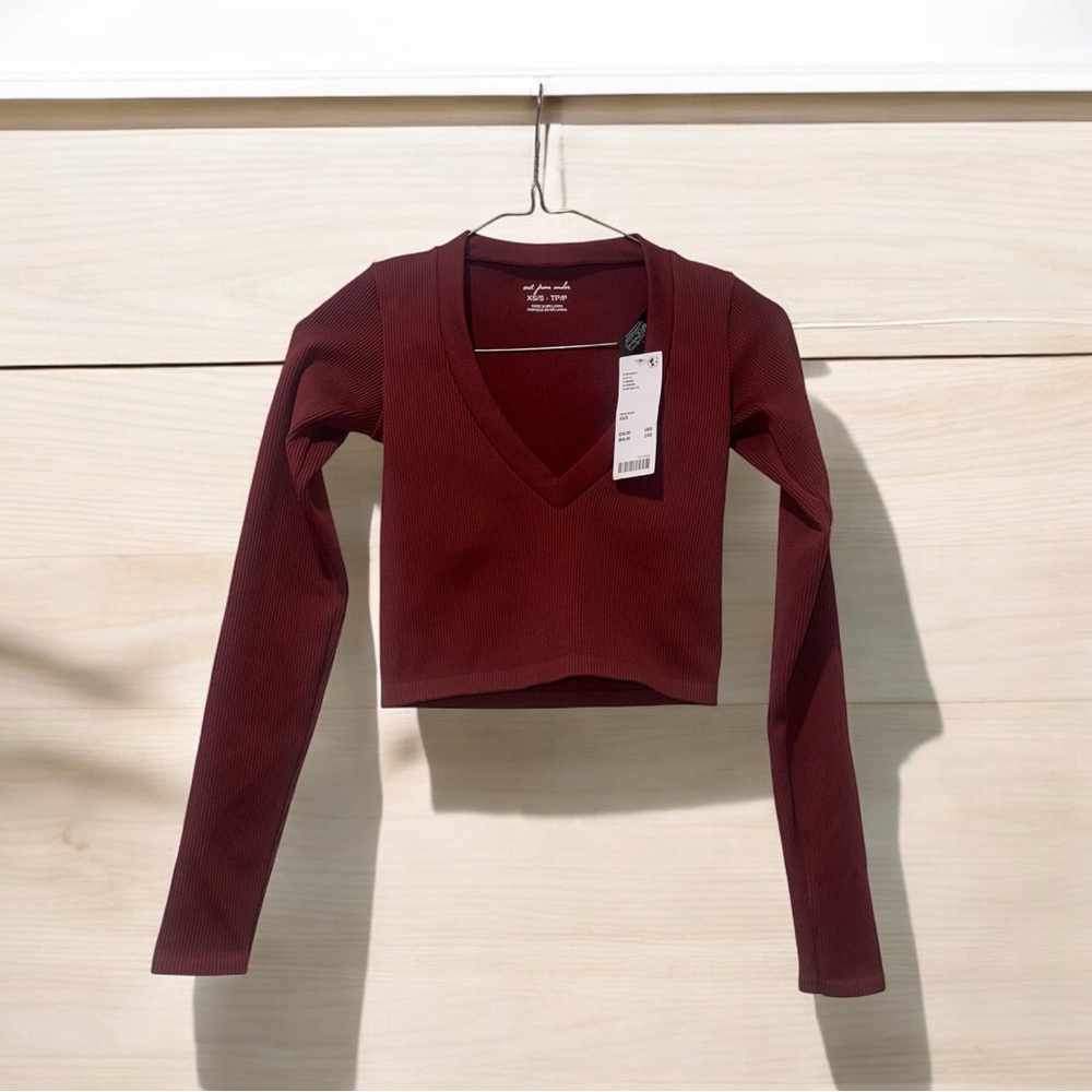 Urban Outfitters Wine V-Neck Top